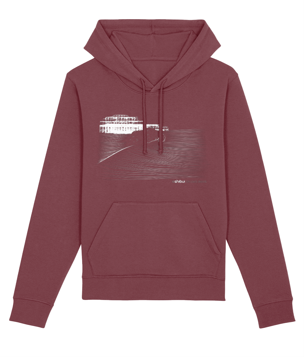 Shibui Wave Pier Hoodie Heather Red