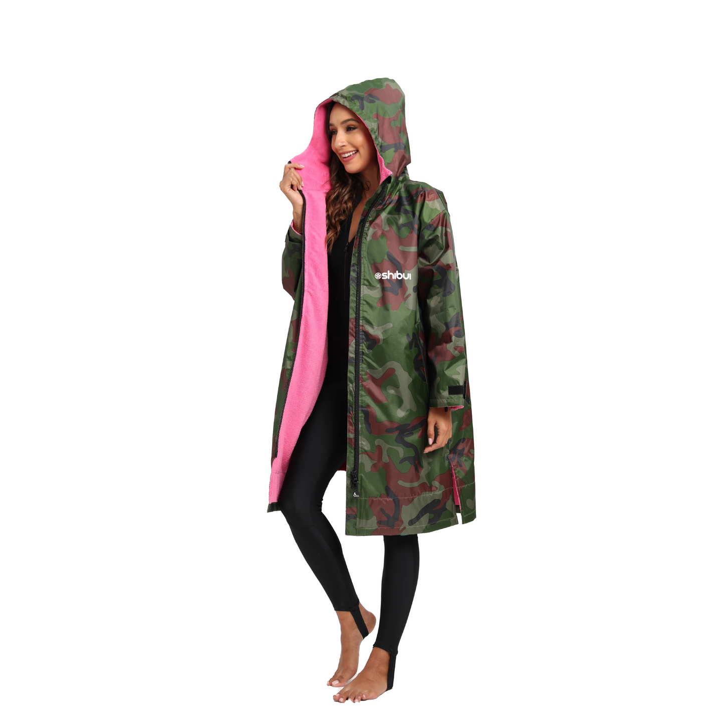 Shibui Waterproof Dry Changing Robe Camo/Pink