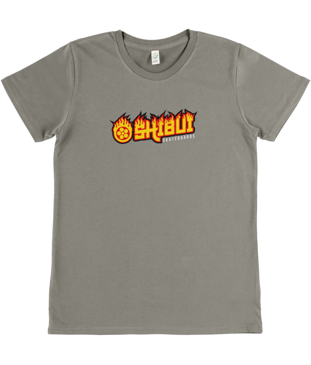 Shibui Womens Flaming Skate logo T-Shirt